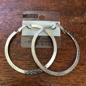 Hypoallergenic silver hoops